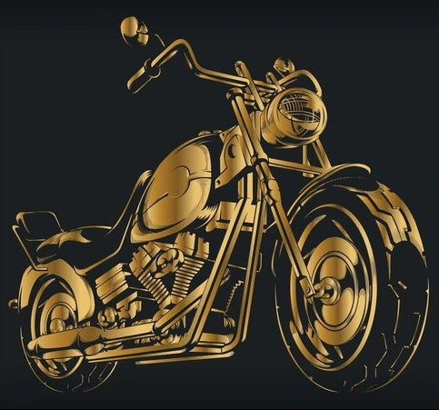 PITKÄHIHAINEN T-PAITA MUSTA - GOLD BIKER