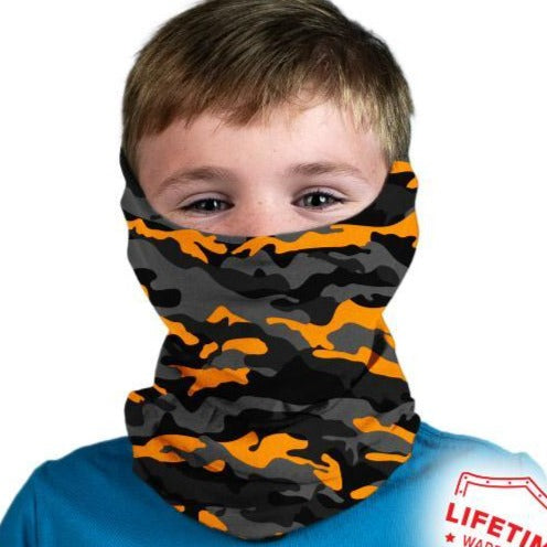 LASTEN PUFF HUIVI - Orange & Grey Military Camo (SC120)