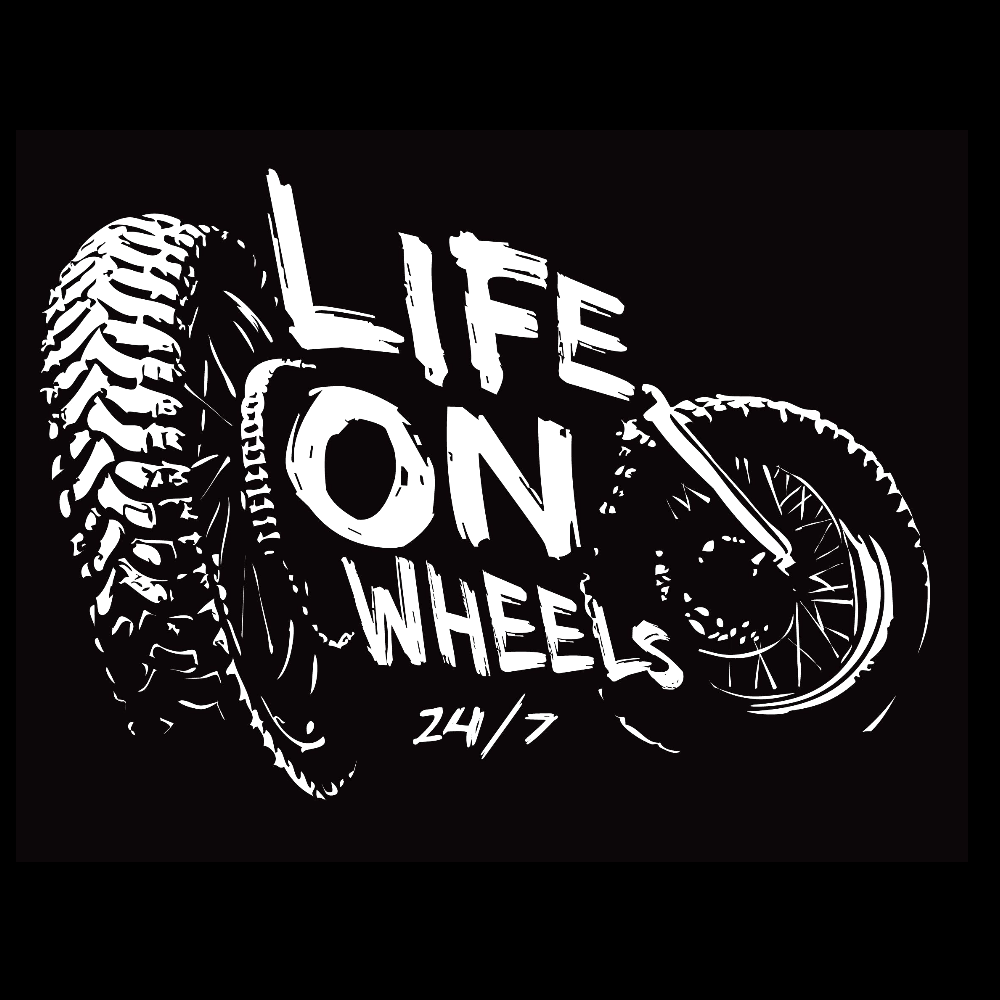 VAUHTI T-PAITA MUSTA - LIFE ON WHEELS 24/7  (00 63)