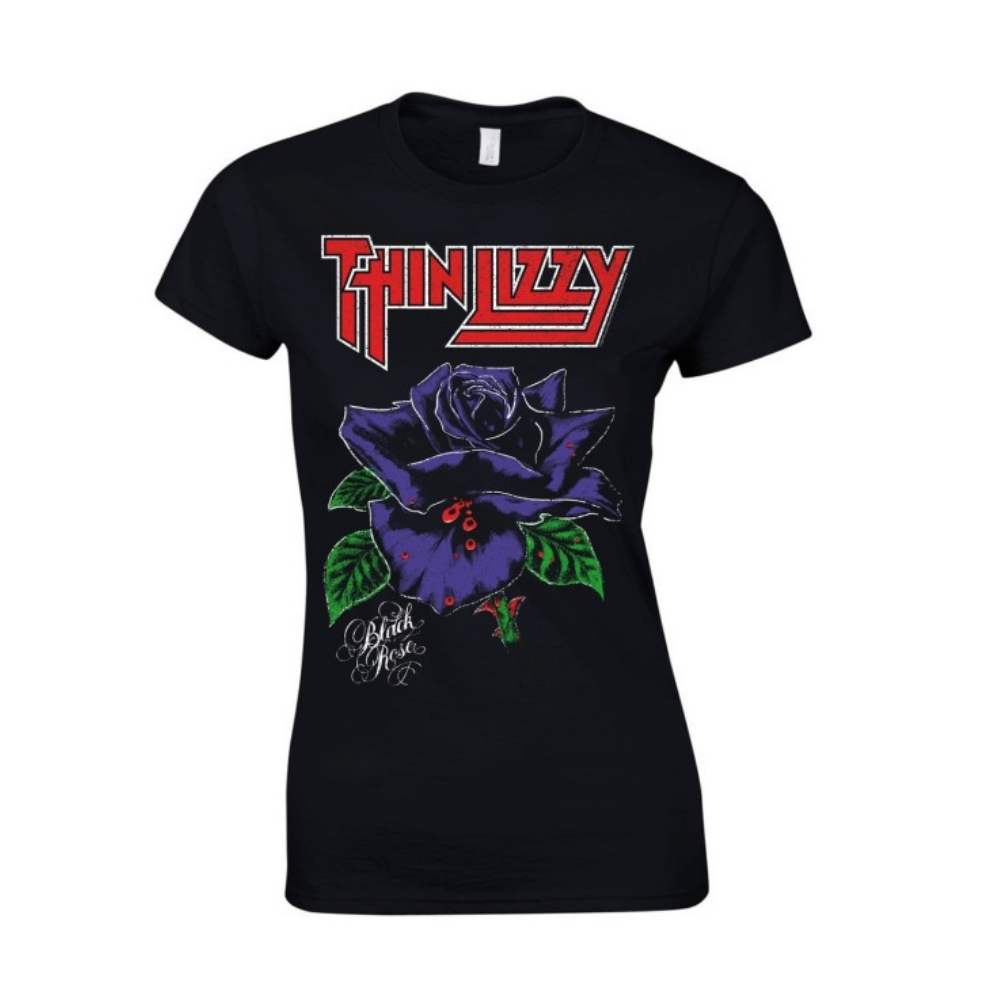 NAISTEN T-PAITA - THIN LIZZY - BLACK ROSE (LF8661)