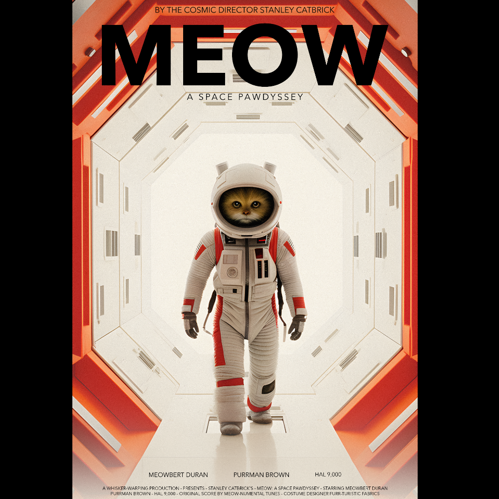 KISSALEFFA T-PAITA MUSTA - MEOW