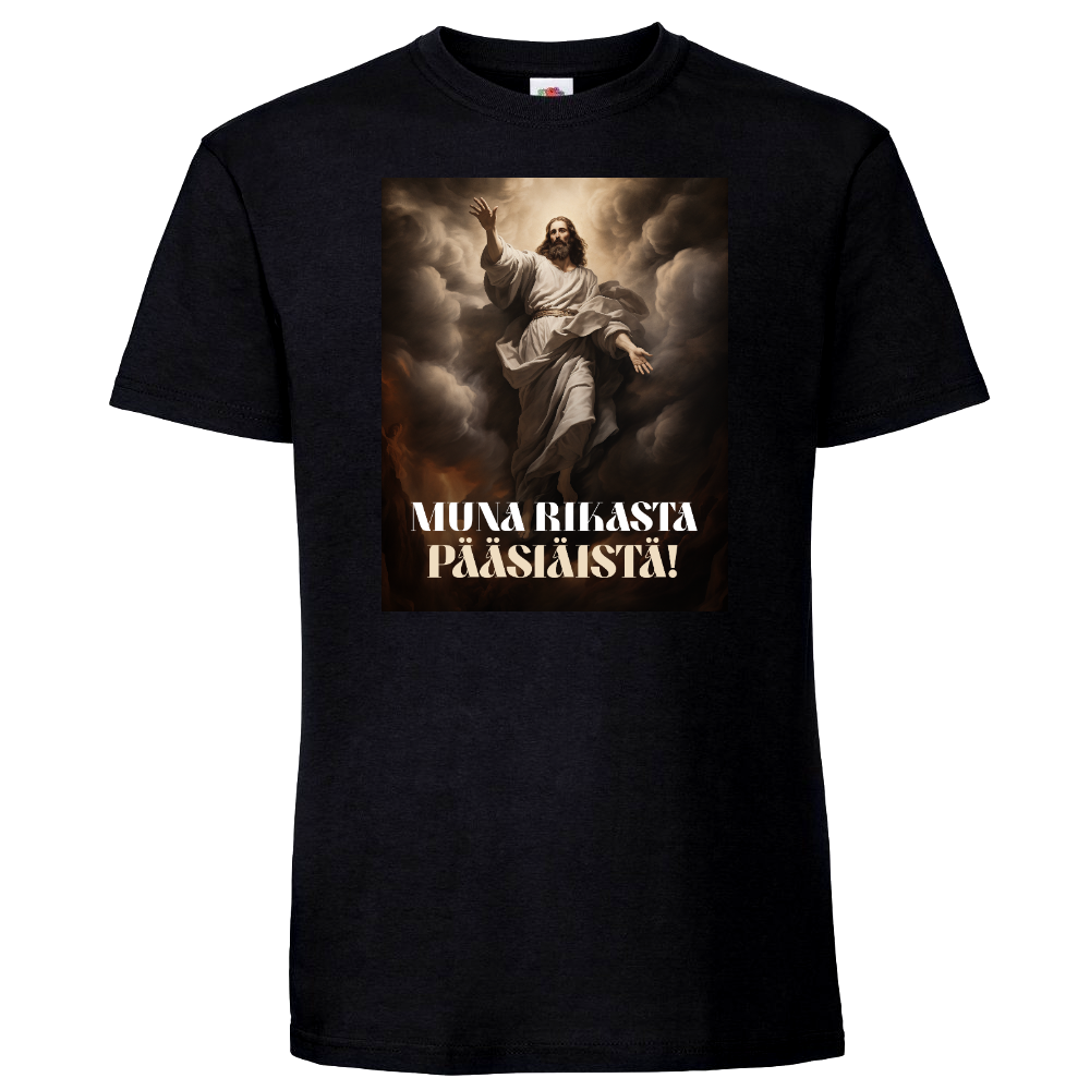 T-PAITA MUSTA - MUNA RIKASTA PÄÄSIÄISTÄ (00 79)