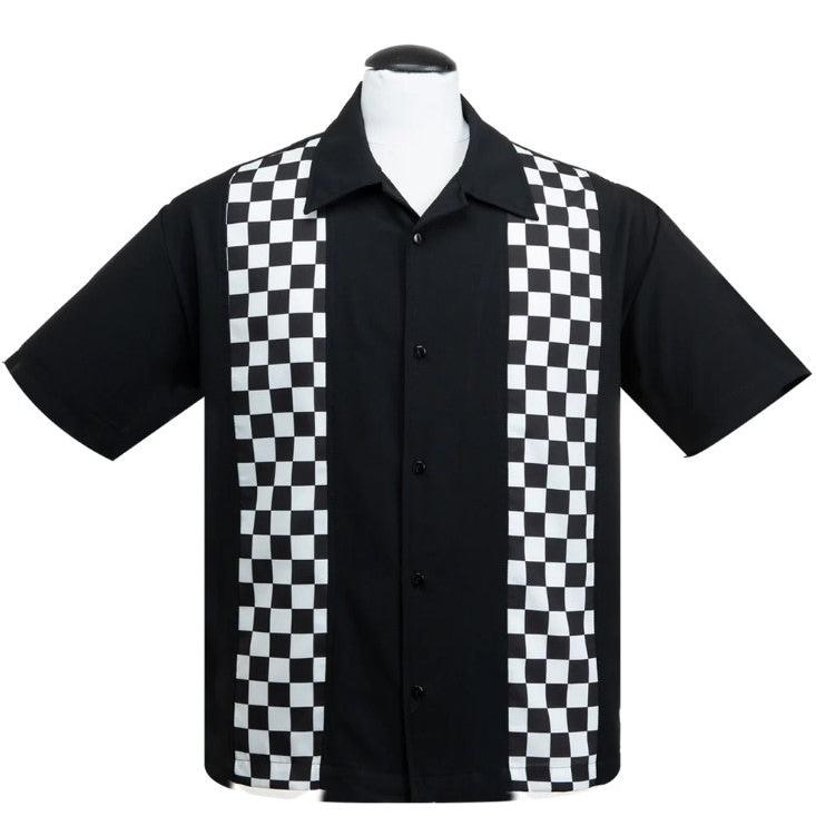 KAULUSPAITA - V8 Checkered Mini Panel in Black/White - STEADY CLOTHING