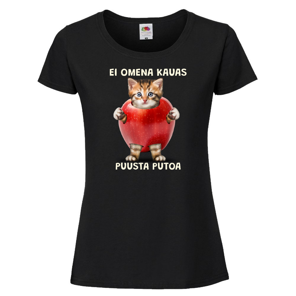 NAISTEN PAITA MUSTA - EI OMENA KAUAS PUUSTA PUTOA (00 1114)