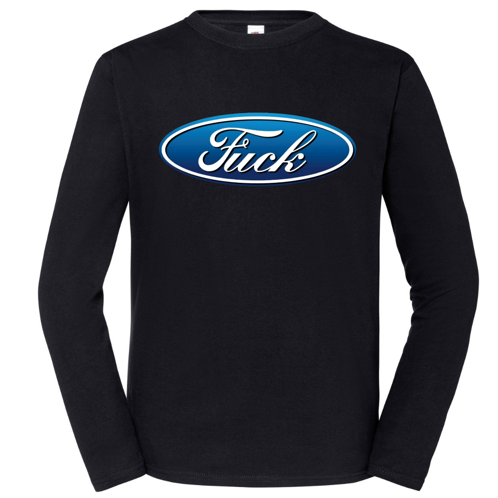 PITKÄHIHAINEN T-PAITA MUSTA - FUCK (1402)