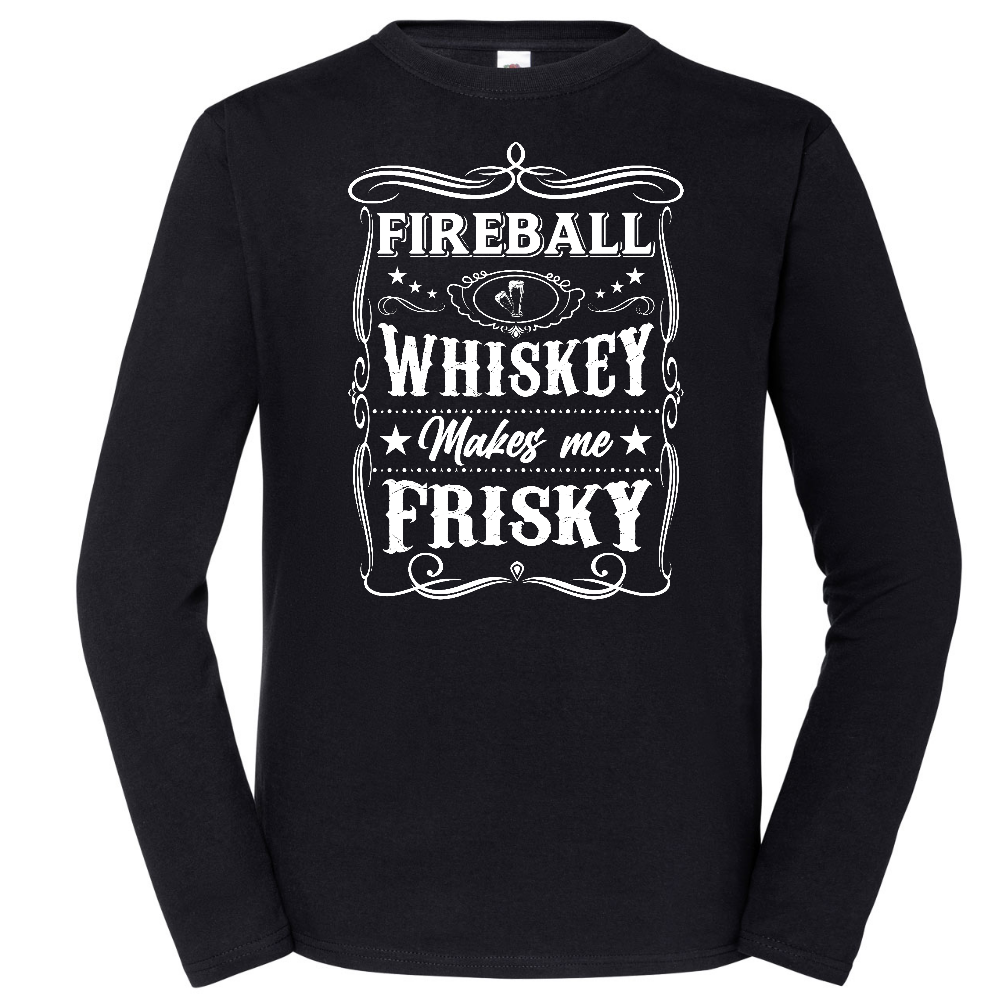 PITKÄHIHAINEN T-PAITA MUSTA - FIREBALL WHISKEY (00 253)