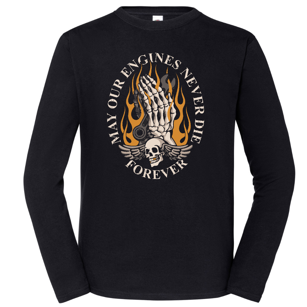 PITKÄHIHAINEN T-PAITA MUSTA - MAY OUR ENGINES