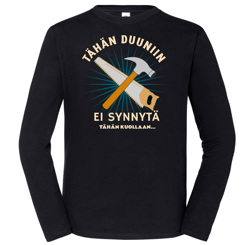 PITKÄHIHAINEN T-PAITA MUSTA - TÄHÄN DUUNIIN - TIMPURI