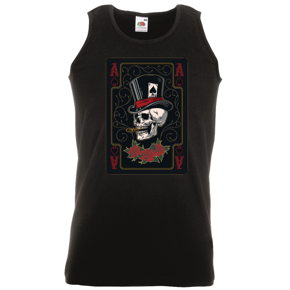 HIHATON PAITA MUSTA - Ace of spades skull card (2888)