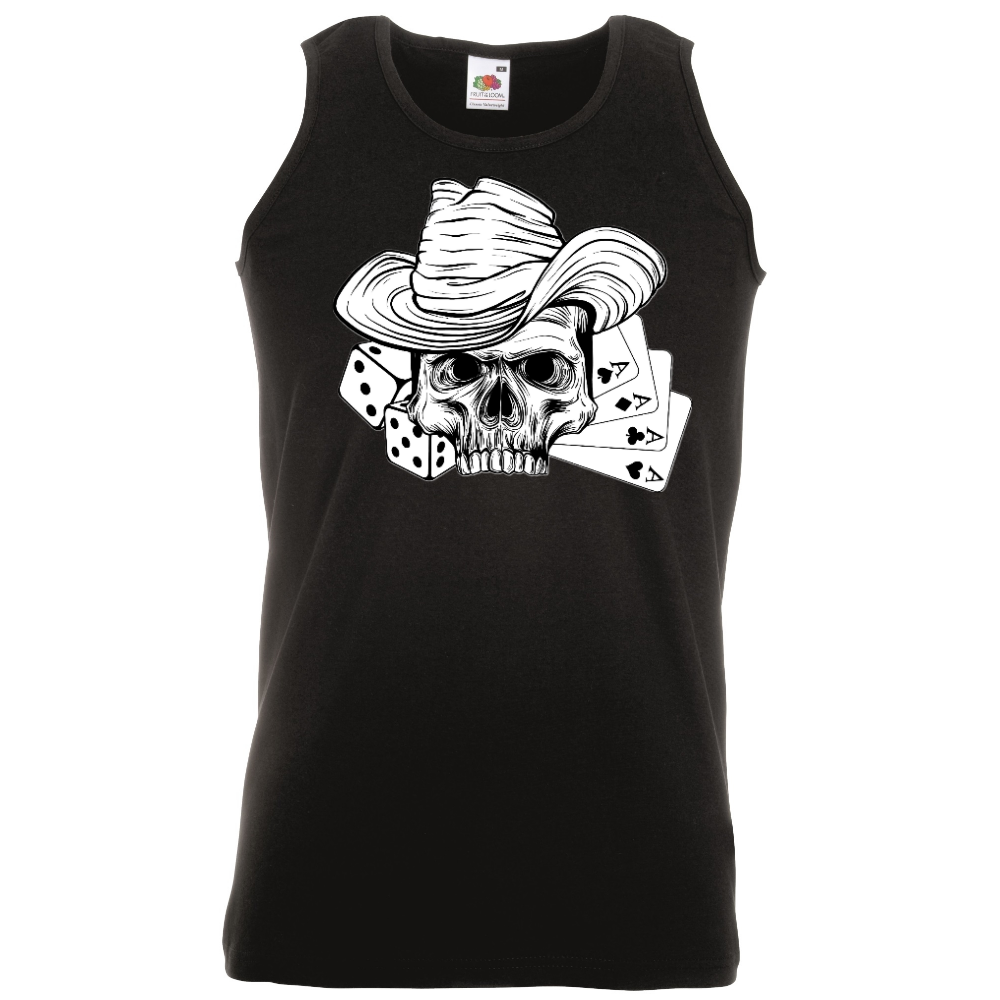 HIHATON PAITA MUSTA PELI -  Skull cowboy player (2890)