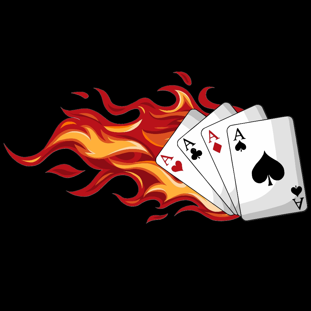 HIHATON PAITA MUSTA - Flaming playing cards (2892)