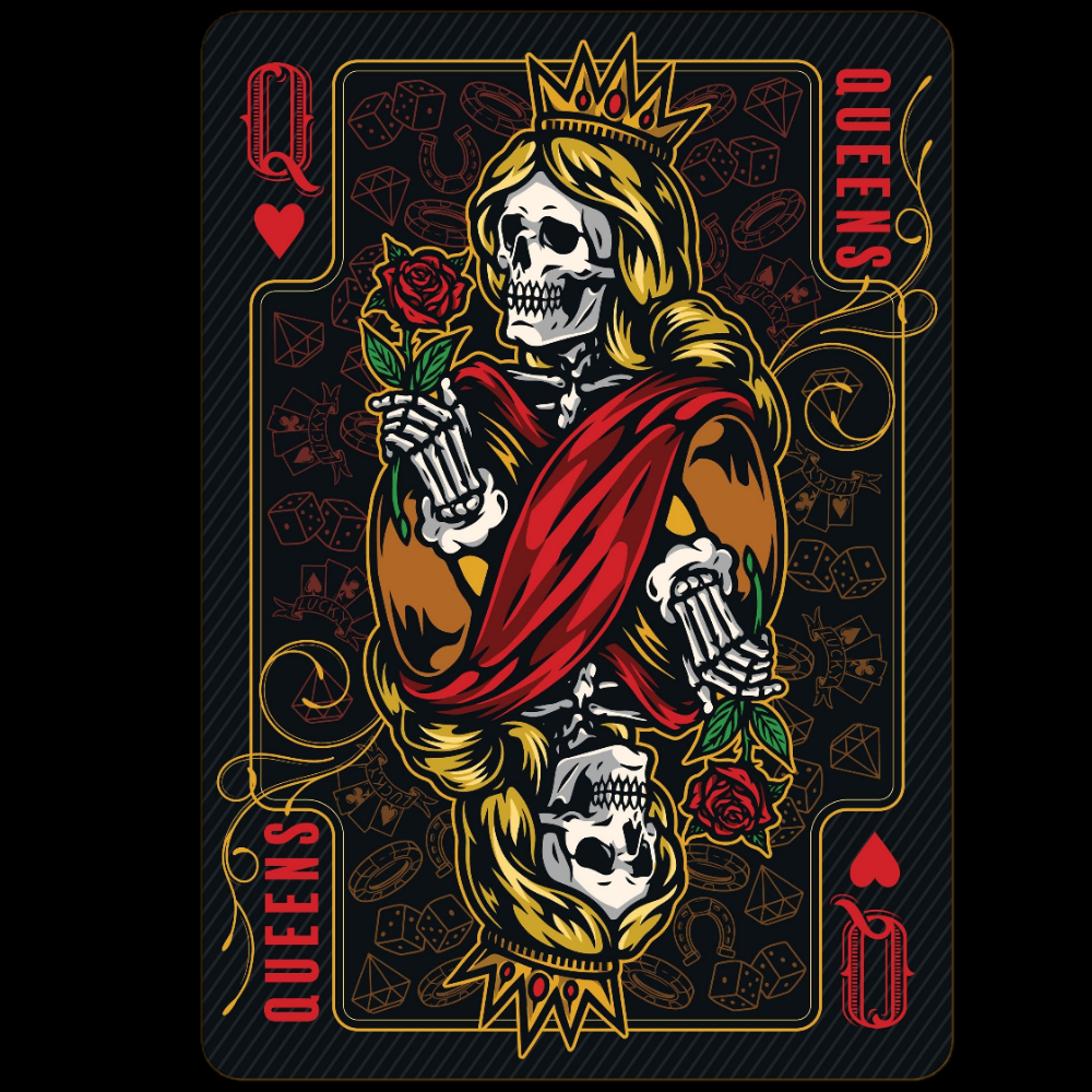 HIHATON PAITA MUSTA PELI - Queen Card (2886)