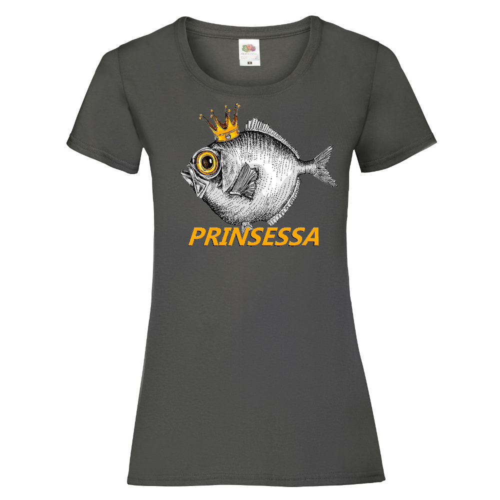 Naisten T-Paita tumma harmaa - PRINSESSA (00 2822)