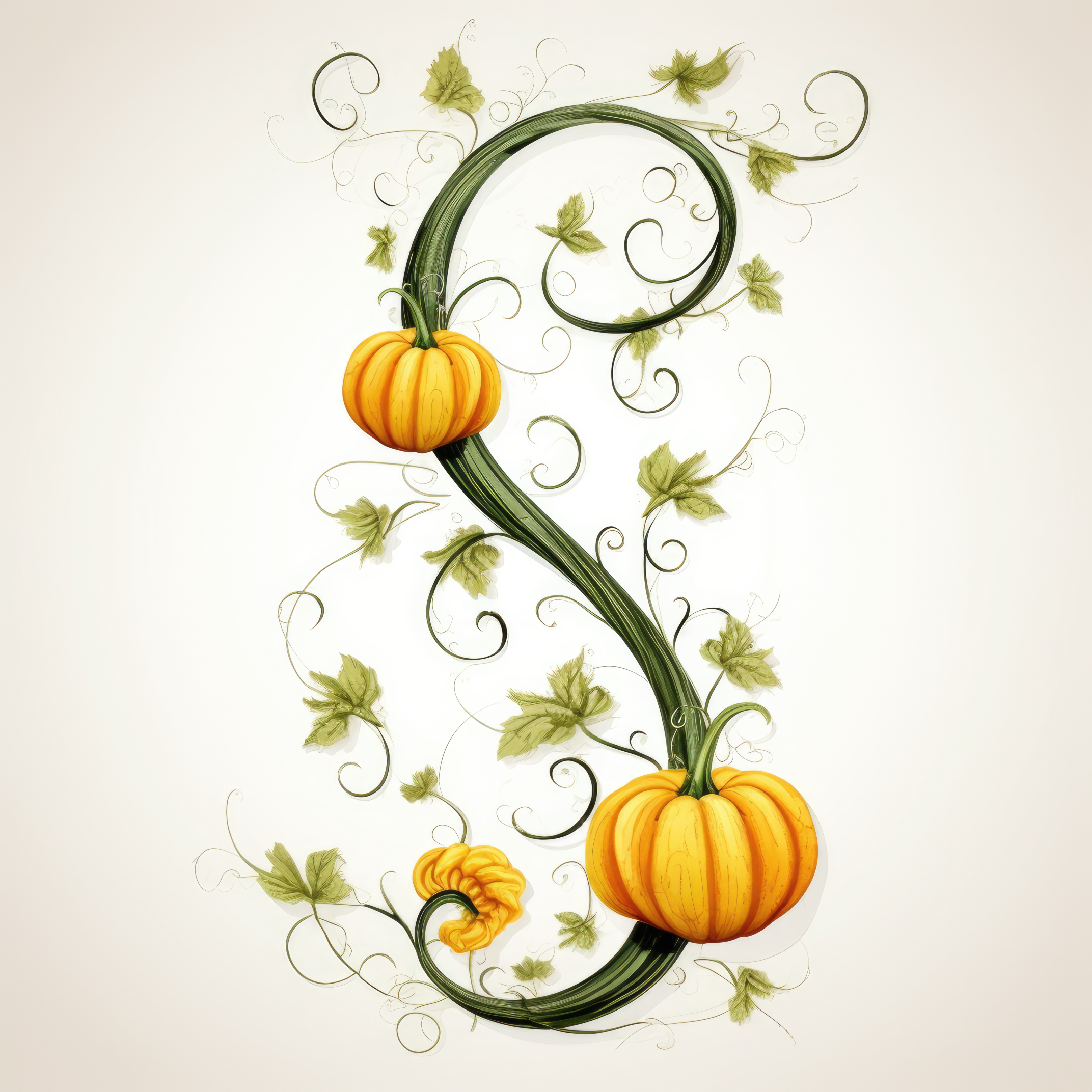 Pumpkin vine spiraling upwards 3 (paitakuva)