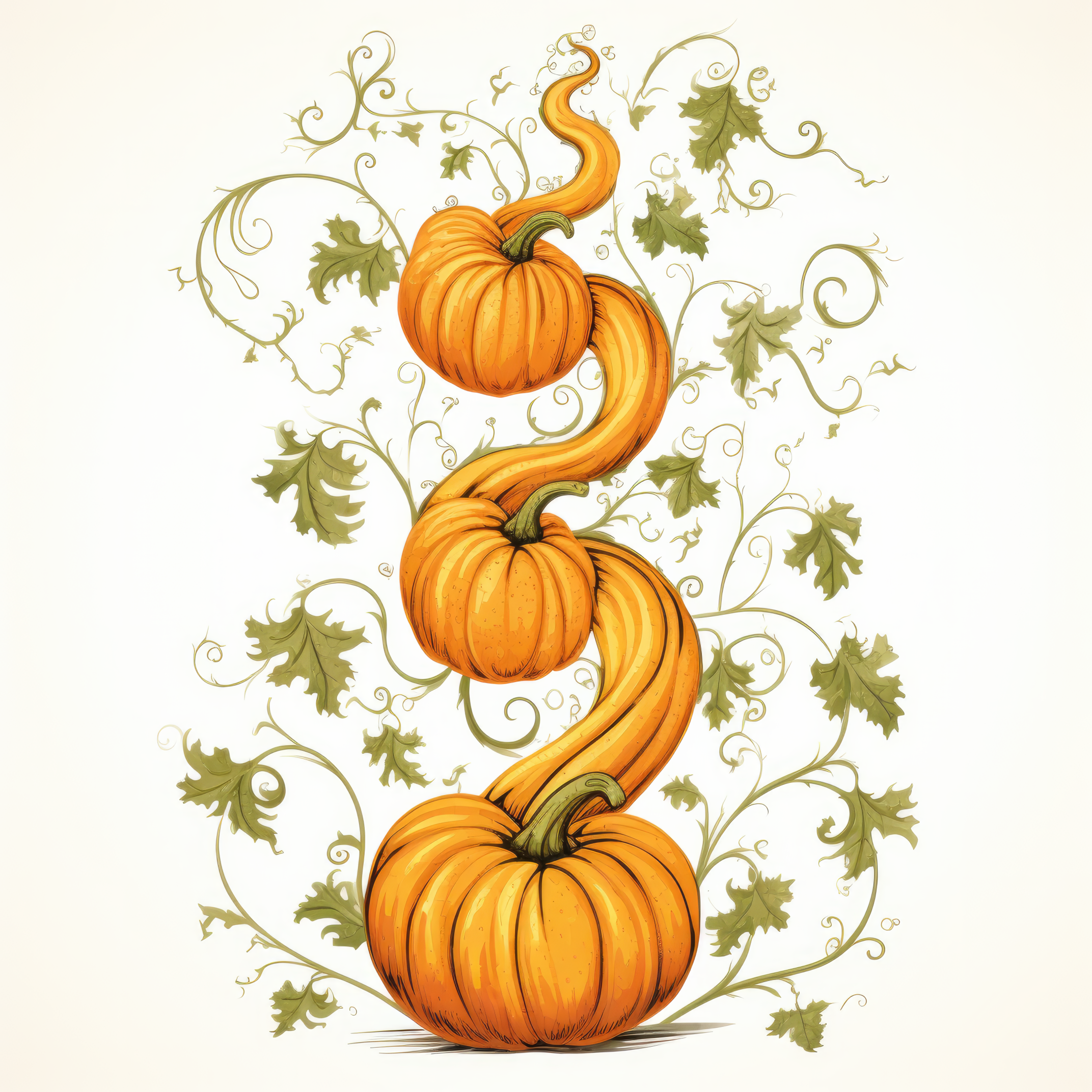 Pumpkin vine spiraling upwards (paitakuva)