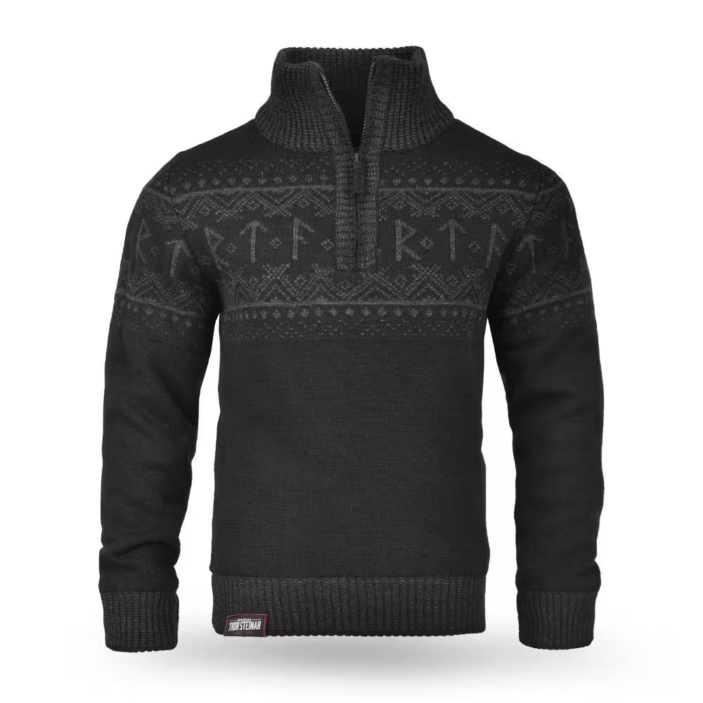 THOR STEINAR - KNITTED JUMPER RUNA - black