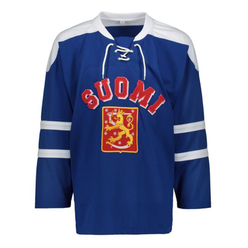 SUOMI ICE HOCKEY RETRO FANIPAITA (SININEN)