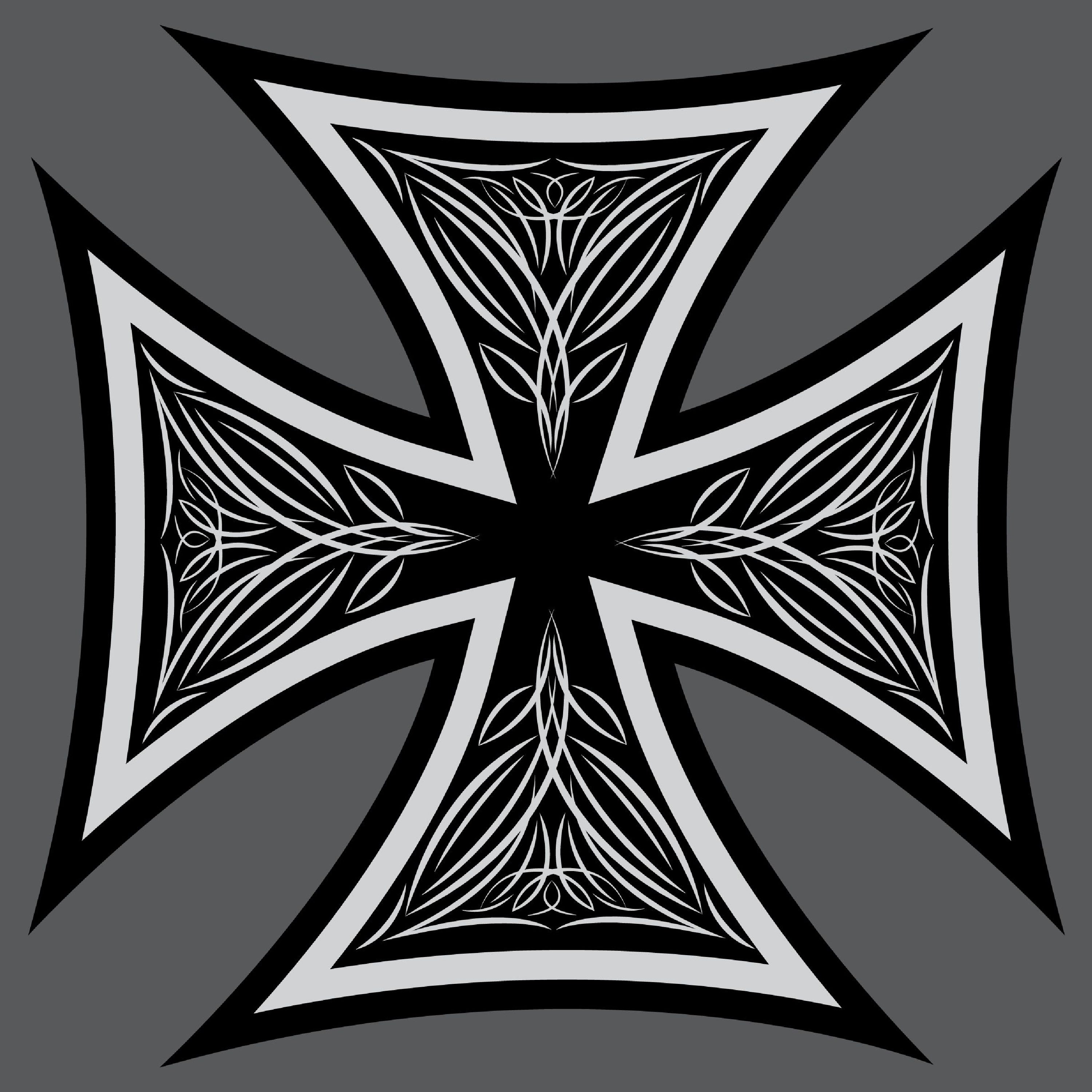 HIHATON PAITA MUSTA - Maltese Cross with pattern (3066)