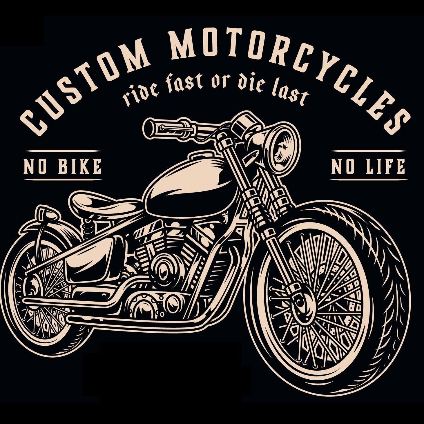 HUPPARI MUSTA - CUSTOM MOTORCYCLES (2974)