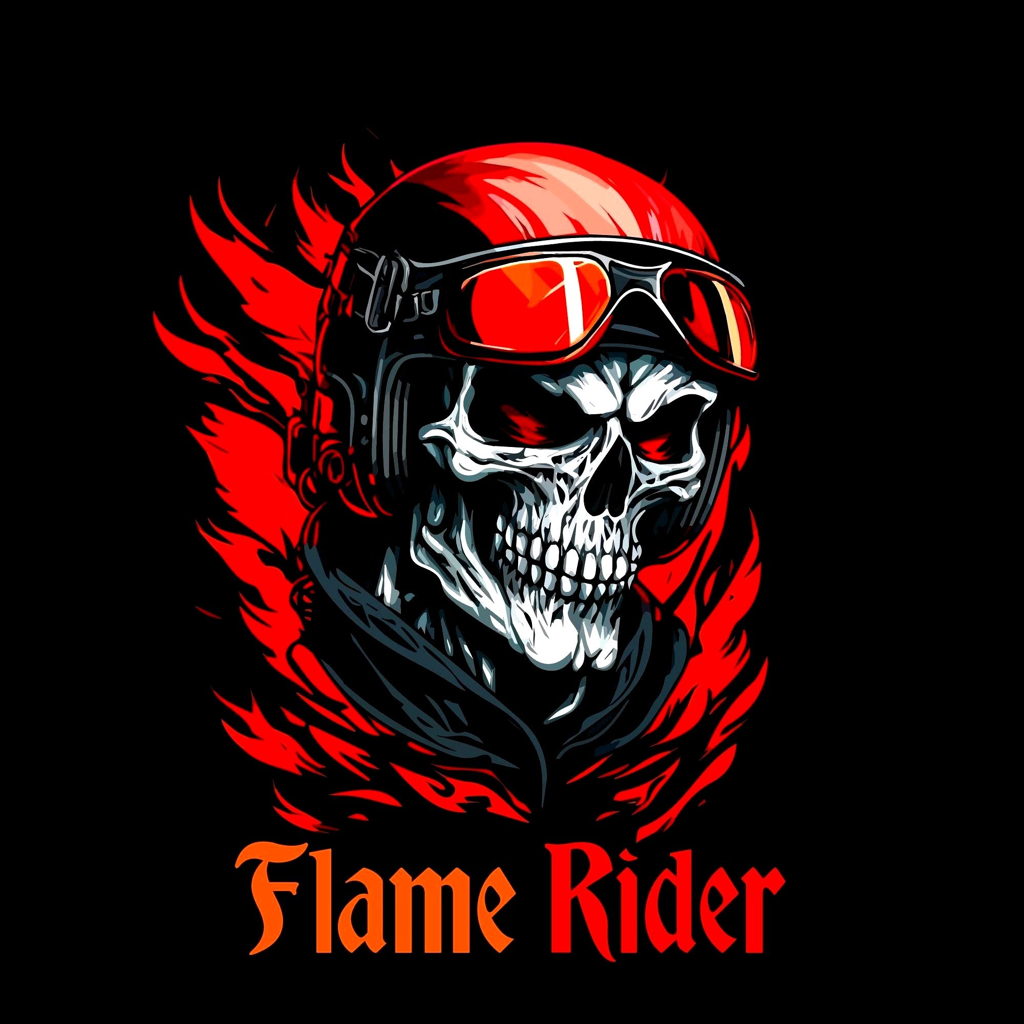 PITKÄHIHAINEN T-PAITA MUSTA - FLAME RIDER (2978)