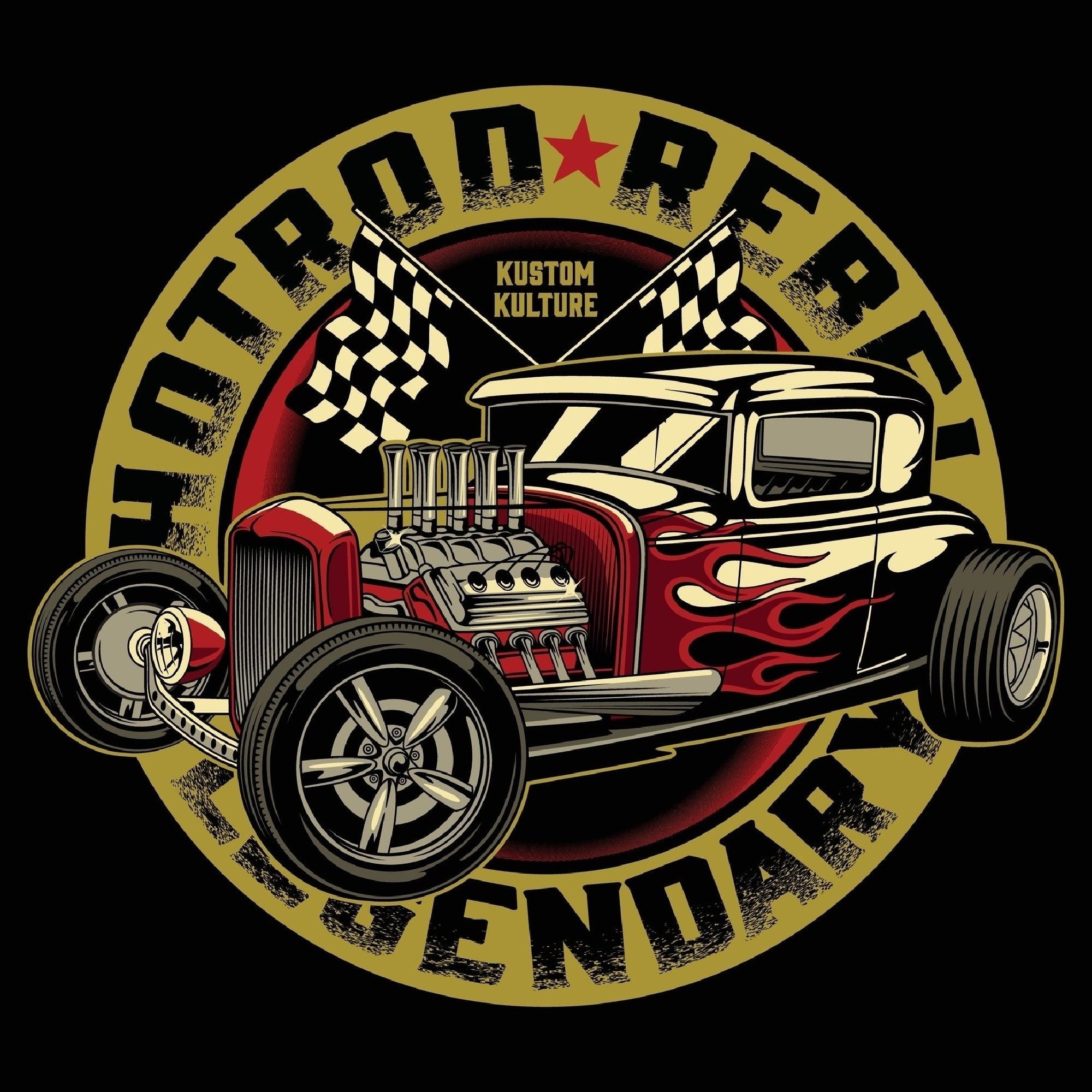 PITKÄHIHAINEN T-PAITA MUSTA - HOT ROD REBEL (00 466)