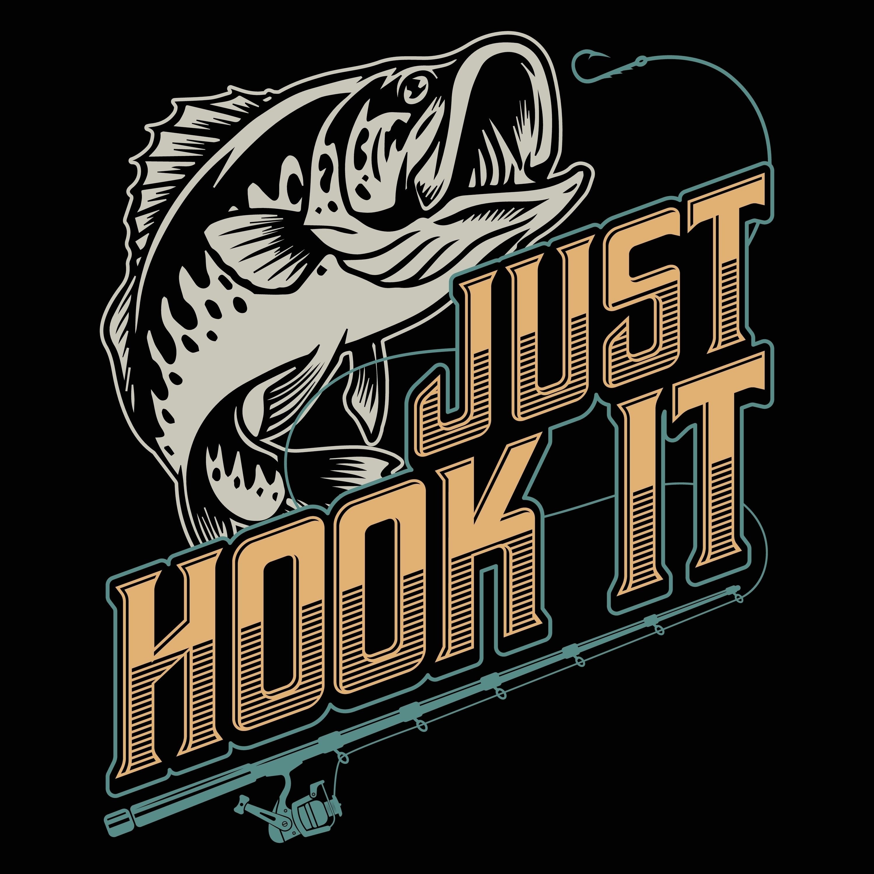 PITKÄHIHAINEN T-PAITA MUSTA - JUST HOOK IT (2970)