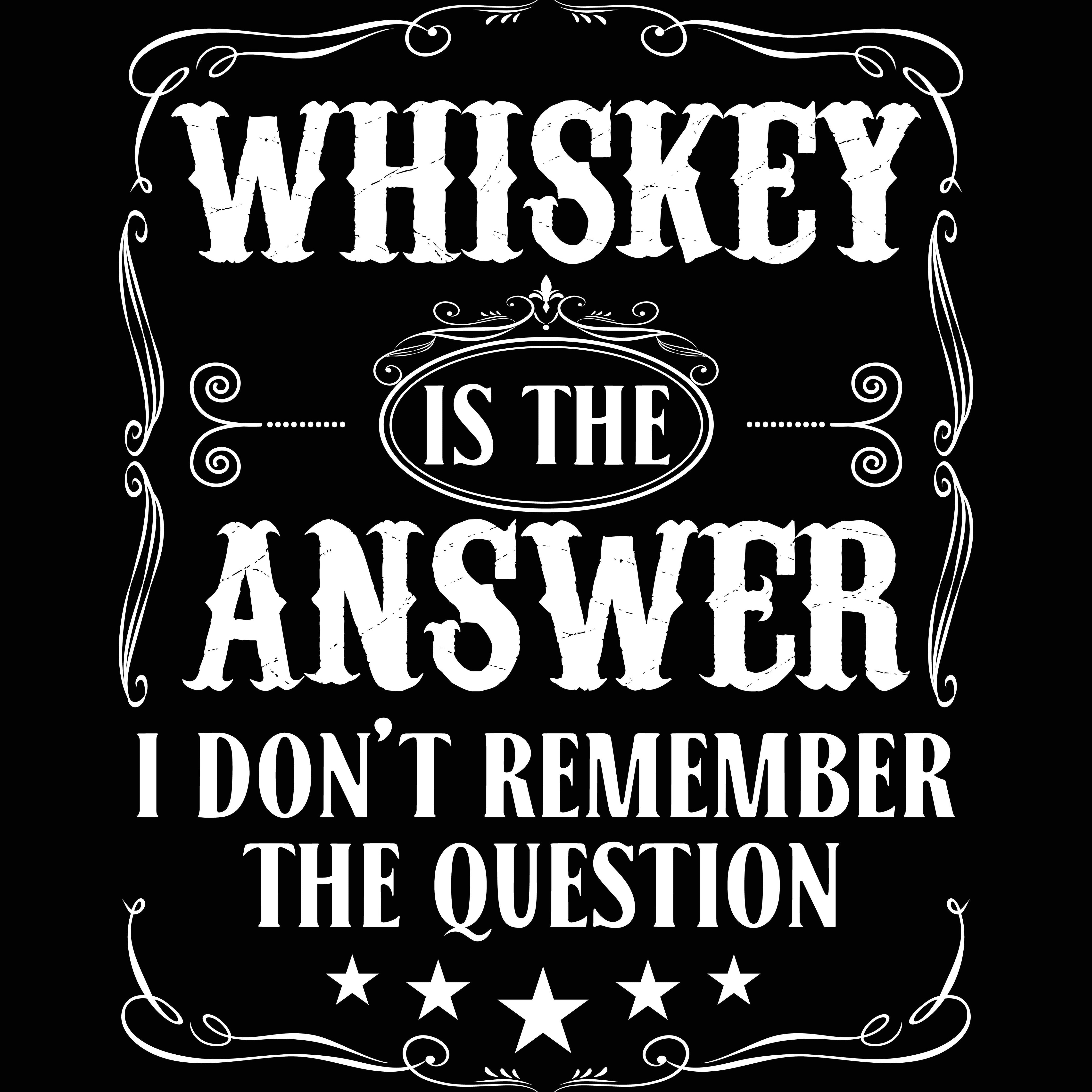 PITKÄHIHAINEN T-PAITA MUSTA - WHISKEY IS THE ANSWER (00 252)