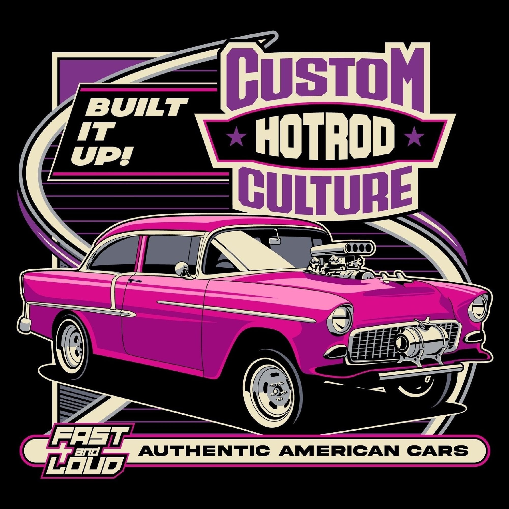 T-PAITA MUSTA - CUSTOM HOT ROD CULTURE (00 218)