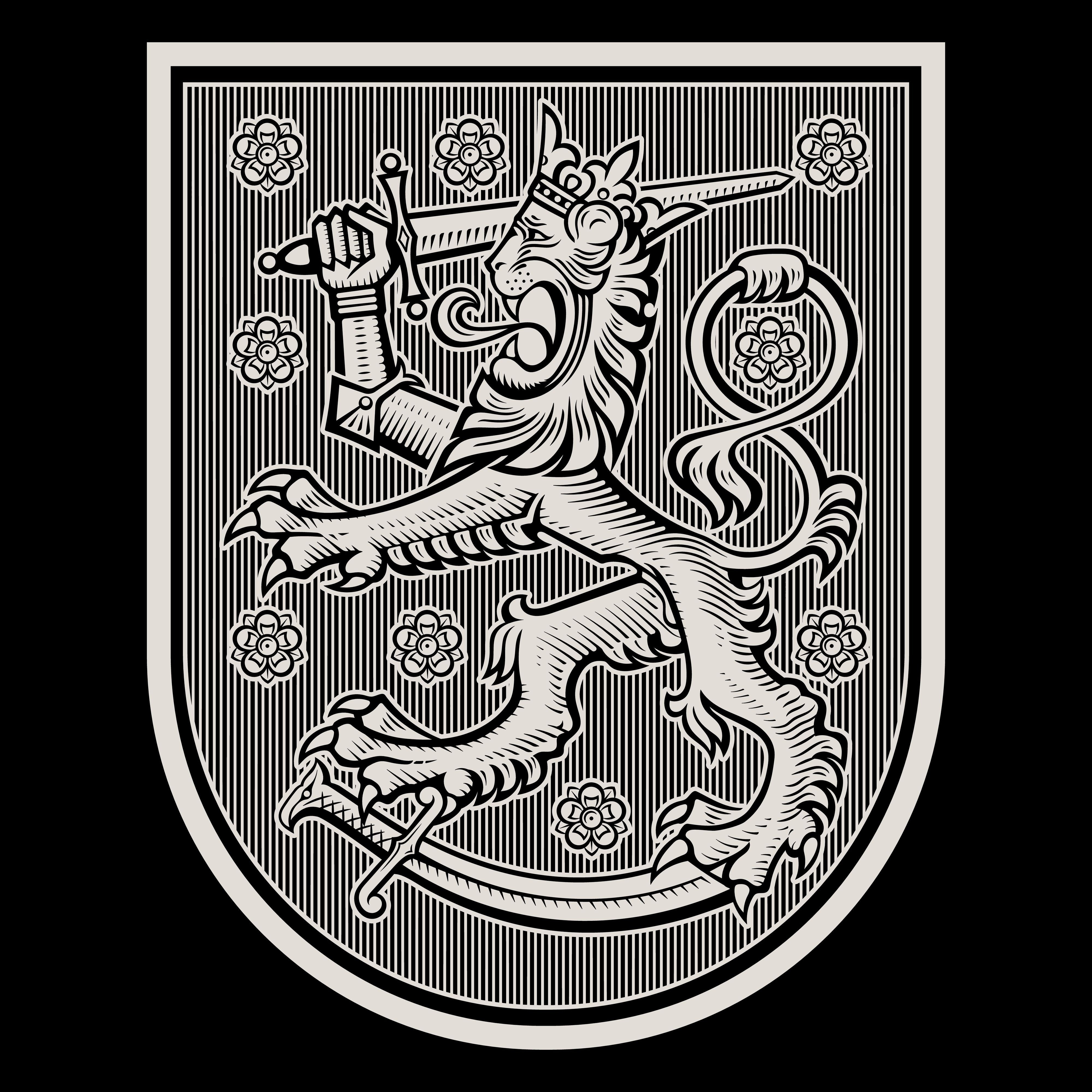 classic COLLEGE MUSTA - SUOMI LEIJONA RETRO (2948)