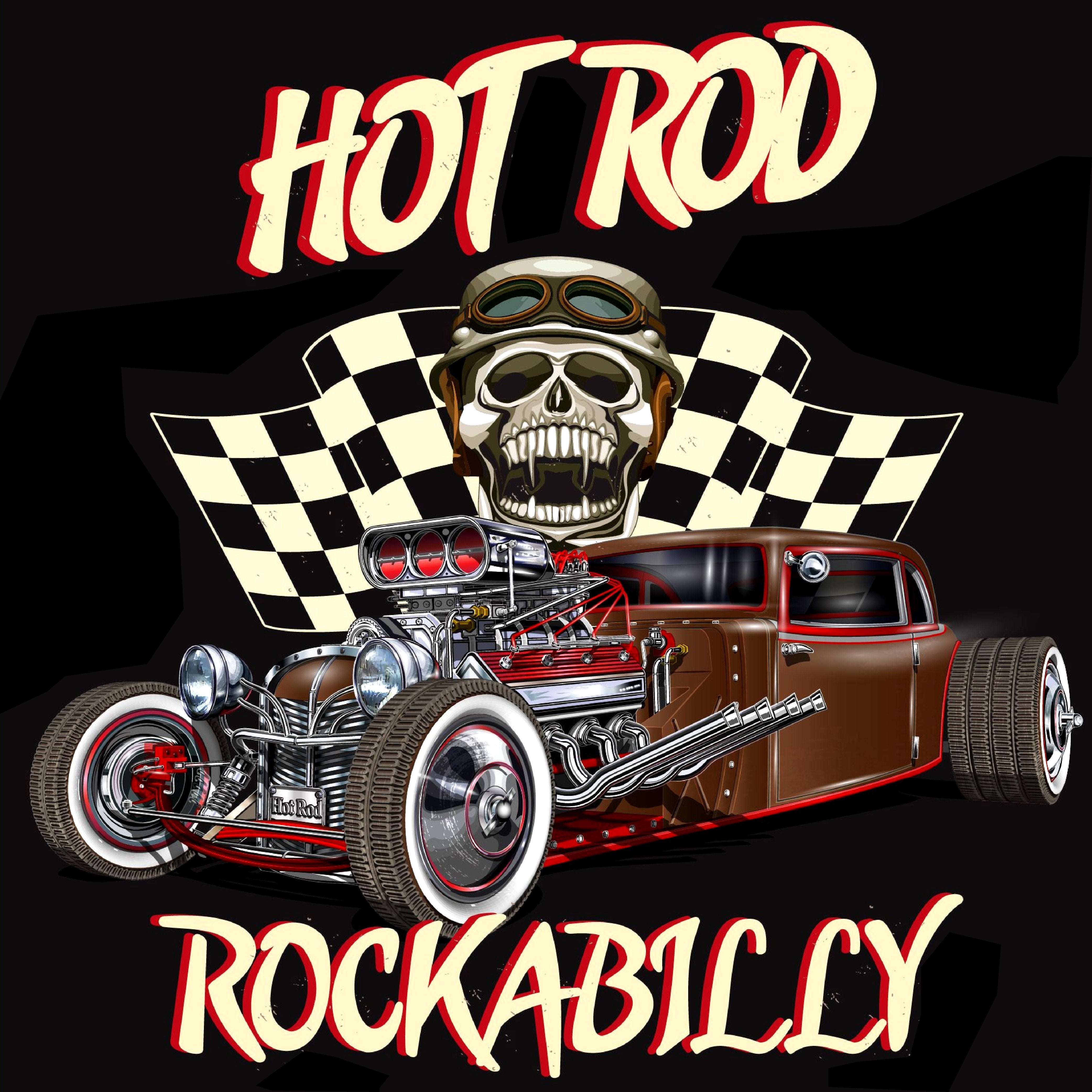 T-PAITA MUSTA - HOT ROD ROCKABILLY (00 44)