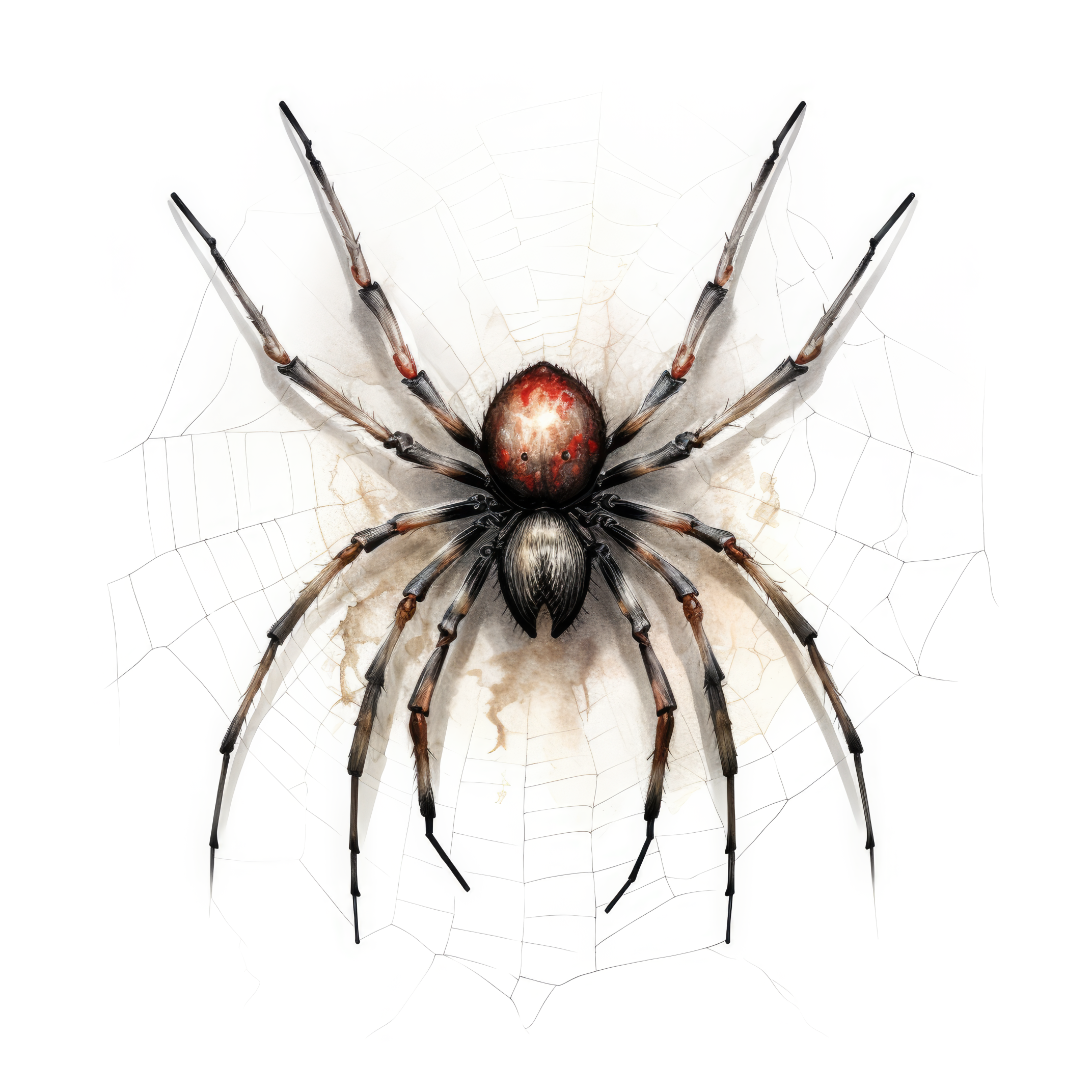 Spider on a web 2 (paitakuva)