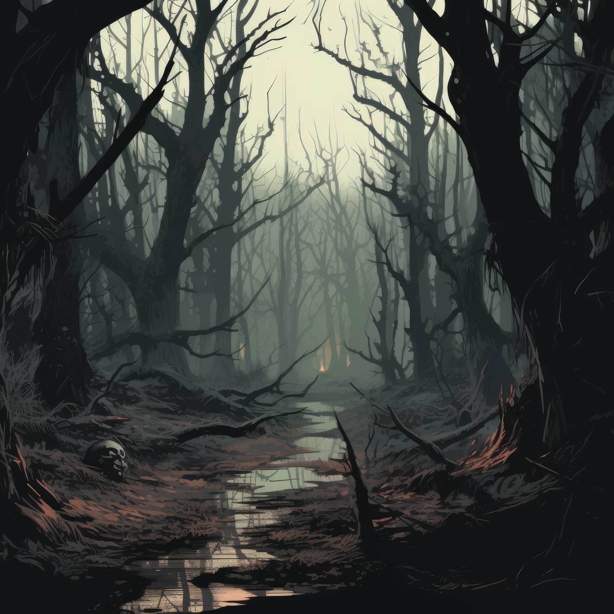 Spooky haunted forest 1 (paitakuva)
