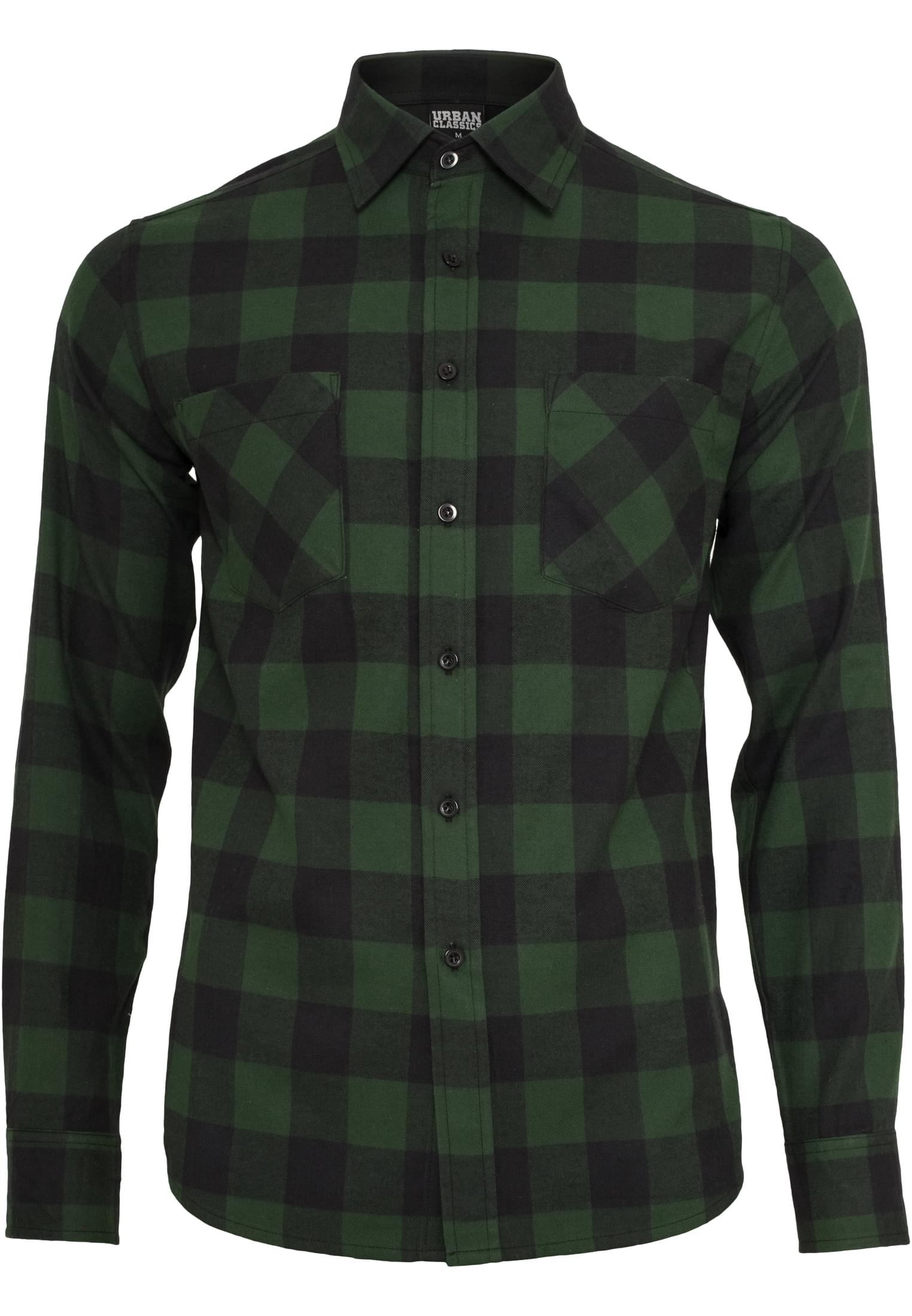 KAULUSPAITA - Checked Flanell Shirt forest - URBAN CLASSICS
