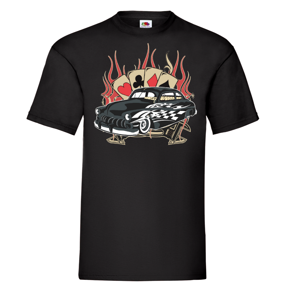 T-PAITA MUSTA - CARS AND CARDS (00 1081)