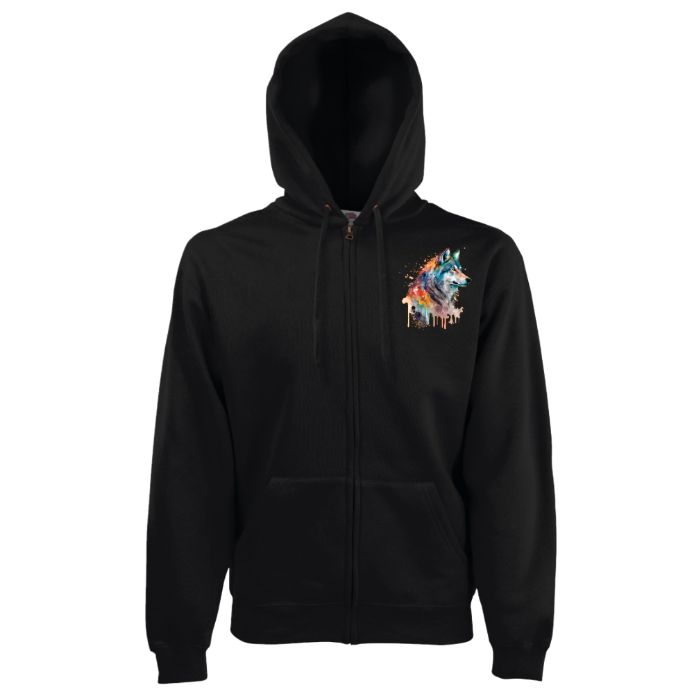 VETOKETJUHUPPARI MUSTA - WATERCOLOR WOLF (00 2708)