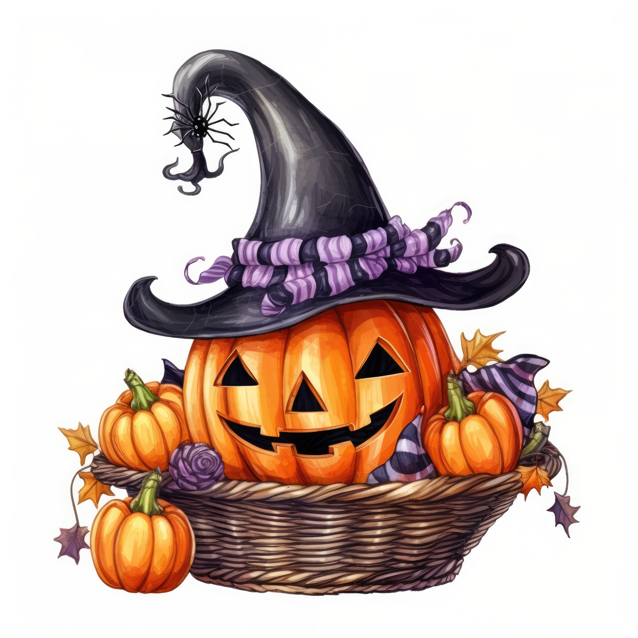 Witchs hat with candy basket magical (paitakuva)