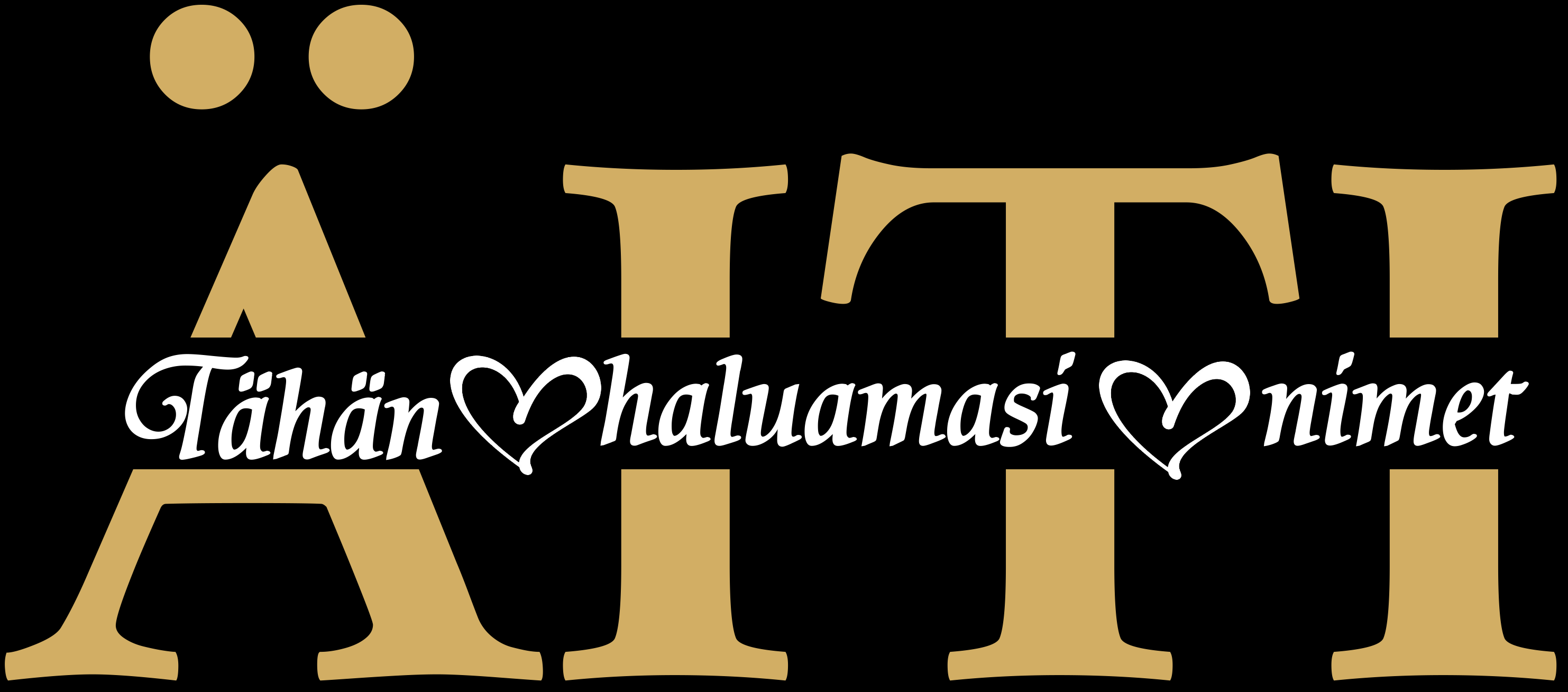 T- PAITA MUSTA - ÄITI HALUAMALLASI NIMILLÄ