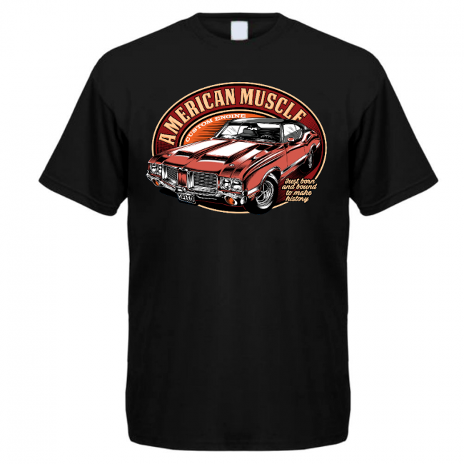 CUSTOM T-PAITA musta - AMERICAN MUSCLE (00 2495)
