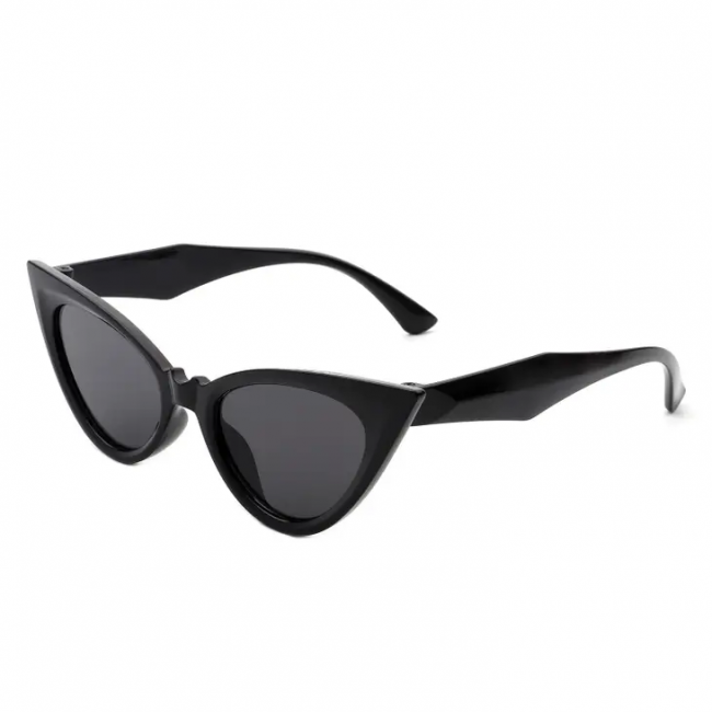 AURINKOLASIT - Women Retro High Pointed Fashion Vintage Cat Eye Sunglasses black