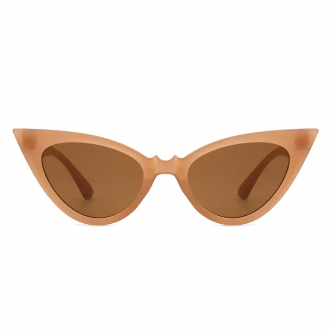 AURINKOLASIT - Women Retro High Pointed Fashion Vintage Cat Eye Sunglasses brown