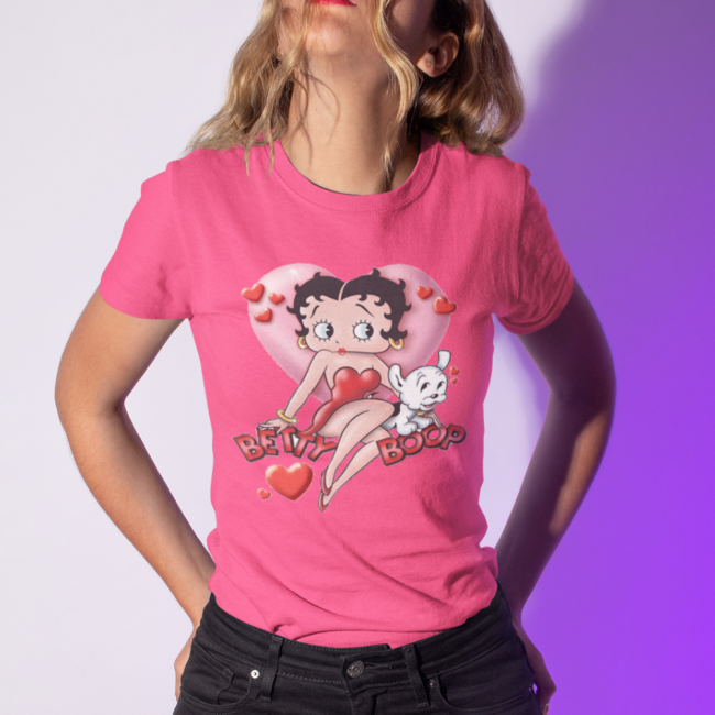 NAISTEN PAITA Fuchsia - BETTY BOOP HEART (1098)