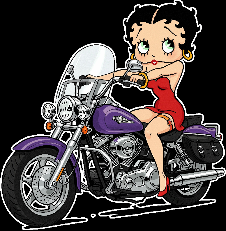 HIHATON T-PAITA MUSTA - BIKER BETTY (4010)