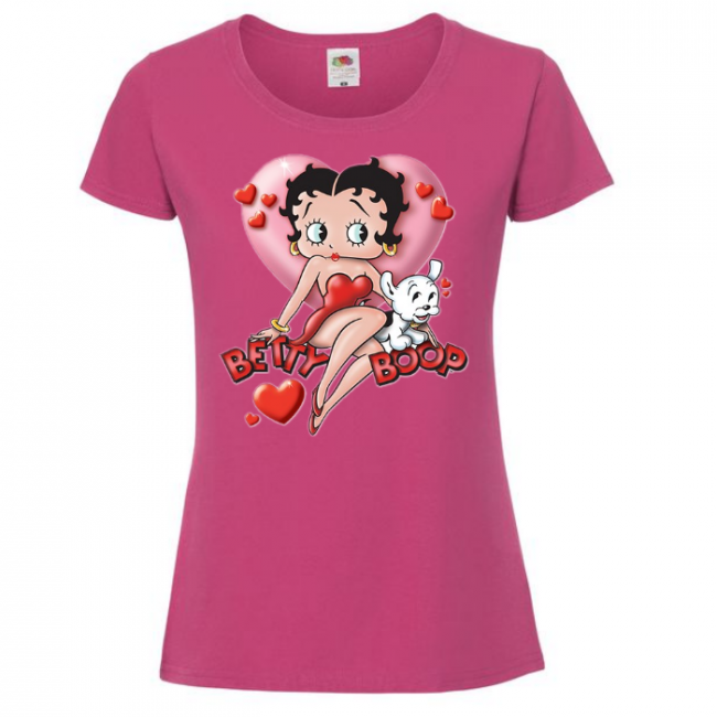 NAISTEN PAITA Fuchsia - BETTY BOOP HEART (1098)