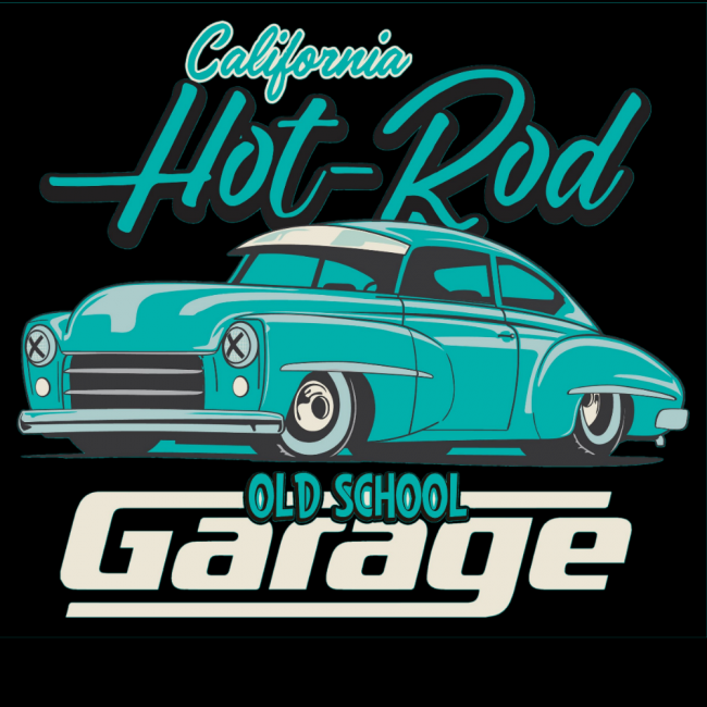 RETRO CAR HUPPARI MUSTA - HOT ROD OLD SCHOOL