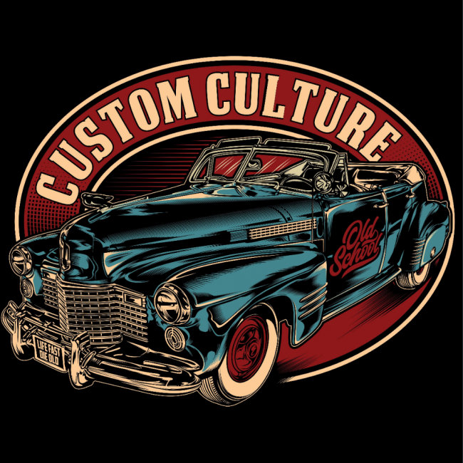 RETRO CAR HUPPARI MUSTA - CUSTOM CULTURE (00 1988)