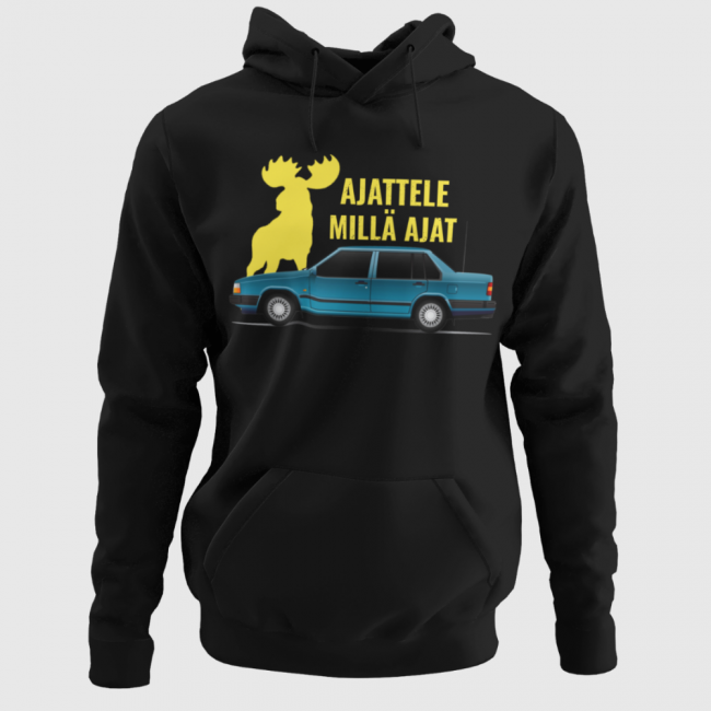 RETRO CAR HUPPARI MUSTA - AJATTELE MILLÄ AJAT (00 2041)