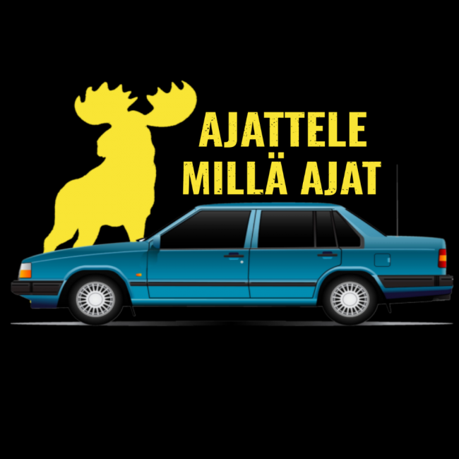 RETRO CAR HUPPARI MUSTA - AJATTELE MILLÄ AJAT (00 2041)