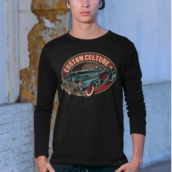 RETRO CAR Pitkähihainen Paita musta - CUSTOM CULTURE (00 1988)