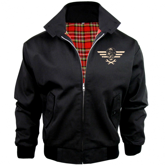 CUSTOM Harrington takki - MOTO CLUB SKULL LOGO (2505)