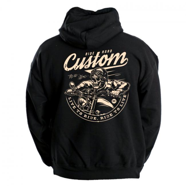 VETOKETJUHUPPARI MUSTA CUSTOM - RIDE HARD (2501)